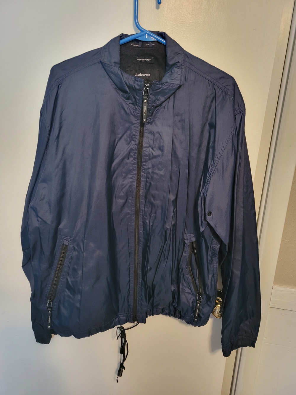 Claiborne Men's Dark Navy Zip-Front Windbreaker
